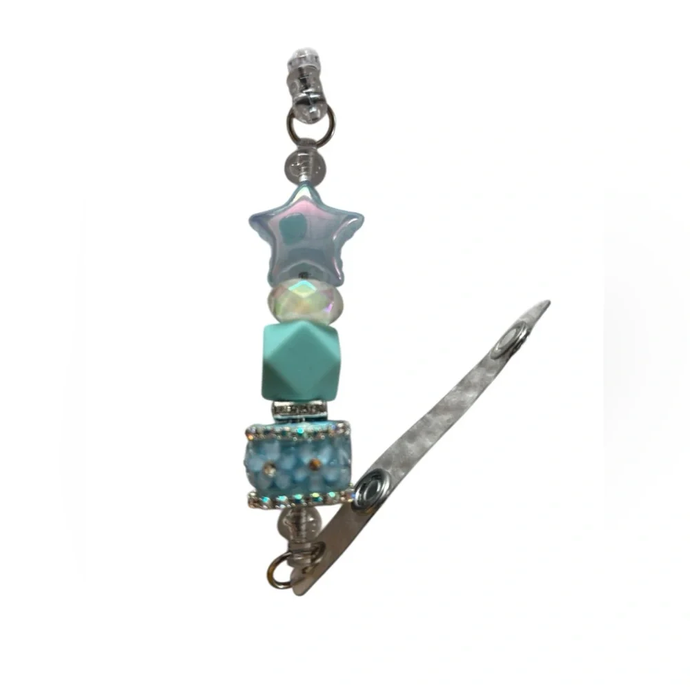 Blue Star Keychain ID/Badge Holder Handmade By AB INKS HANDMADE EXPRESSIONS
